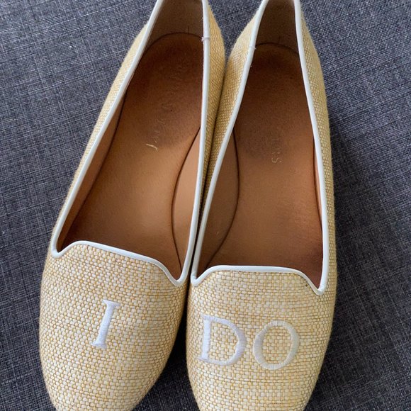 Jack Rogers "I Do" Raffia Loafer, Natural/White - Picture 2 of 4